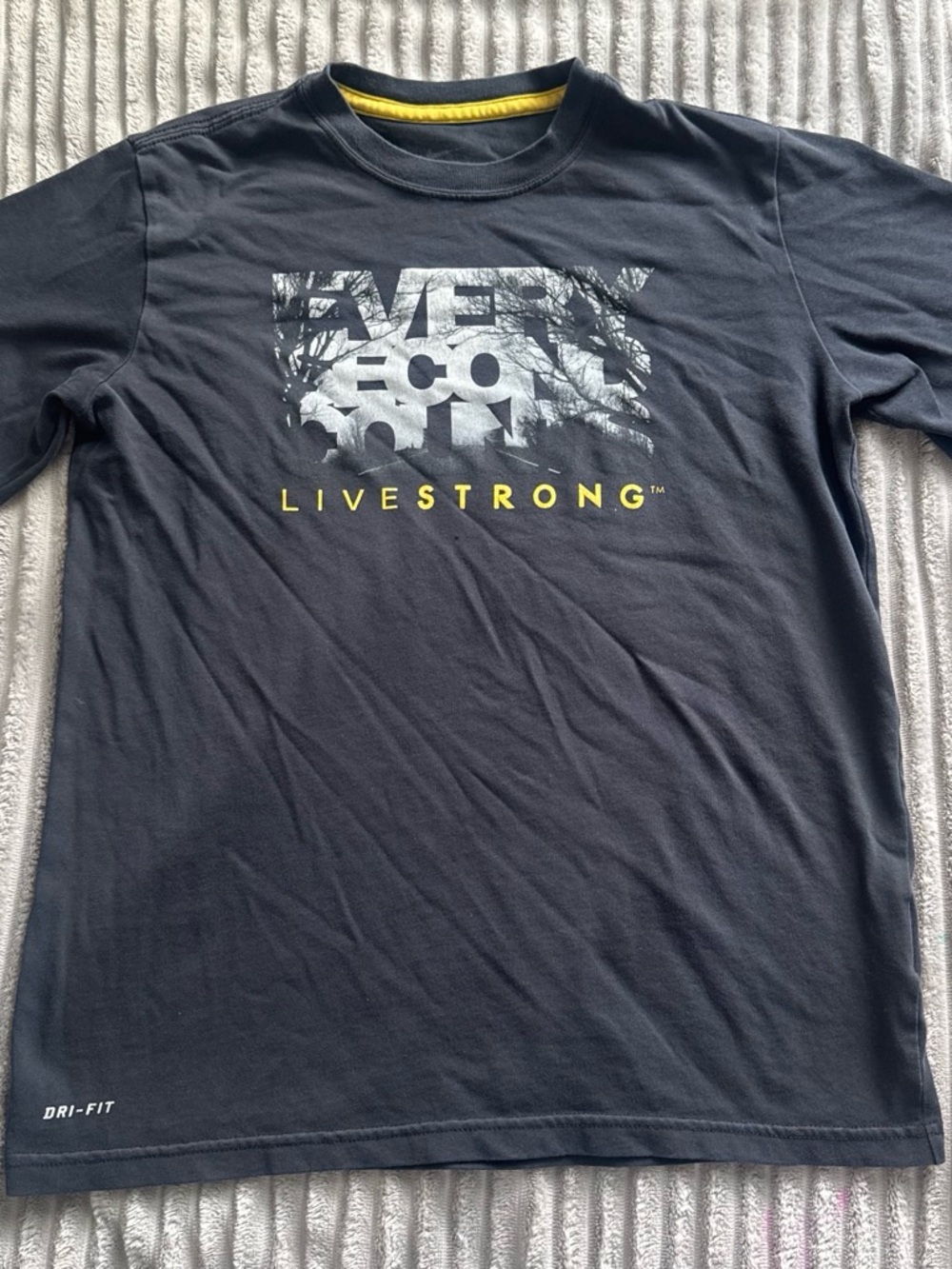Nike Men’s Black LiveStrong Graphic Short Sleeve Tee with Yellow Accents